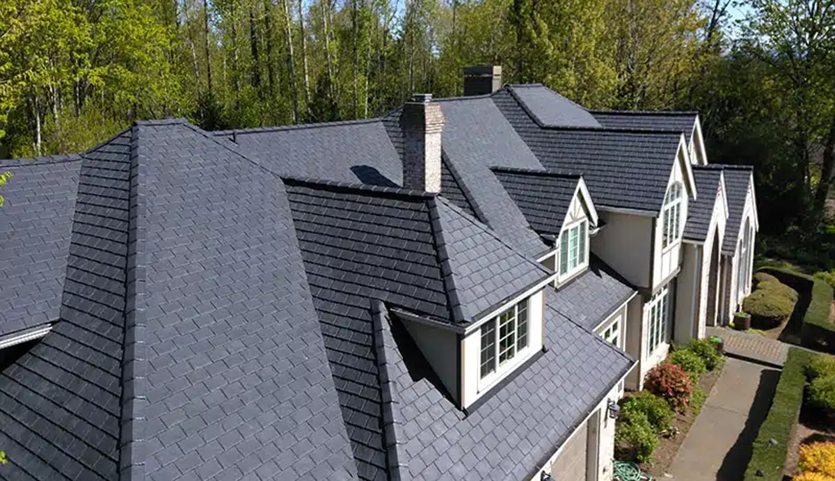 Big House with DaVinci Black Slate Roof