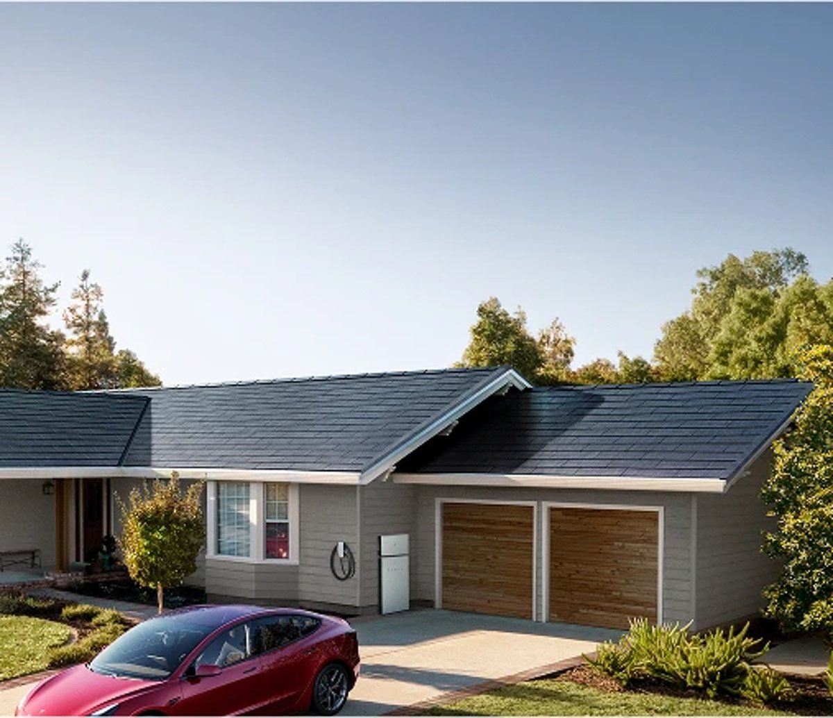 Ranch-Style House With Tesla Solar Roof